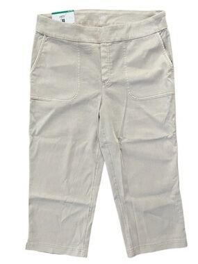 NWT Up! Pull On Stretch Capri Pants Tan Size XL